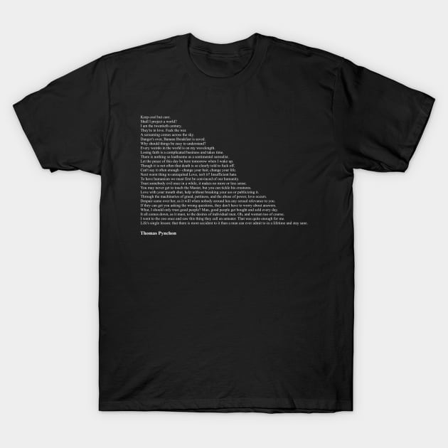 Thomas Pynchon Quotes T-Shirt by qqqueiru